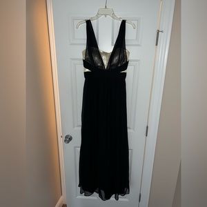 After Six black and gold bridesmaid dress